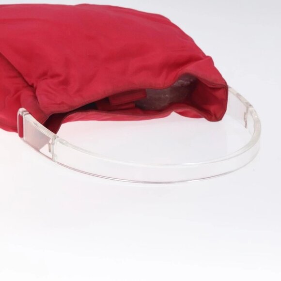 PRADA Hand Bag Nylon Plastic Pink Clear Auth mr1402 - Picture 8 of 14